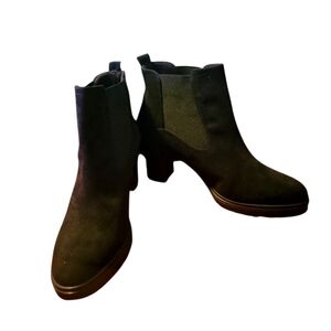 NEW ATELIERS "Ruby" Black Suede Ankle Bootie